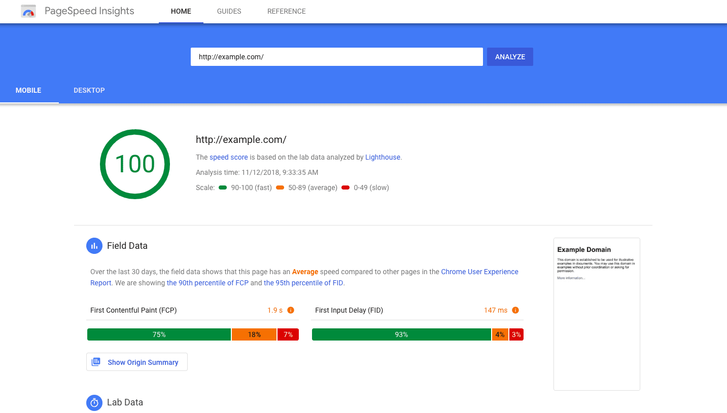 Page Speed Insights By Google