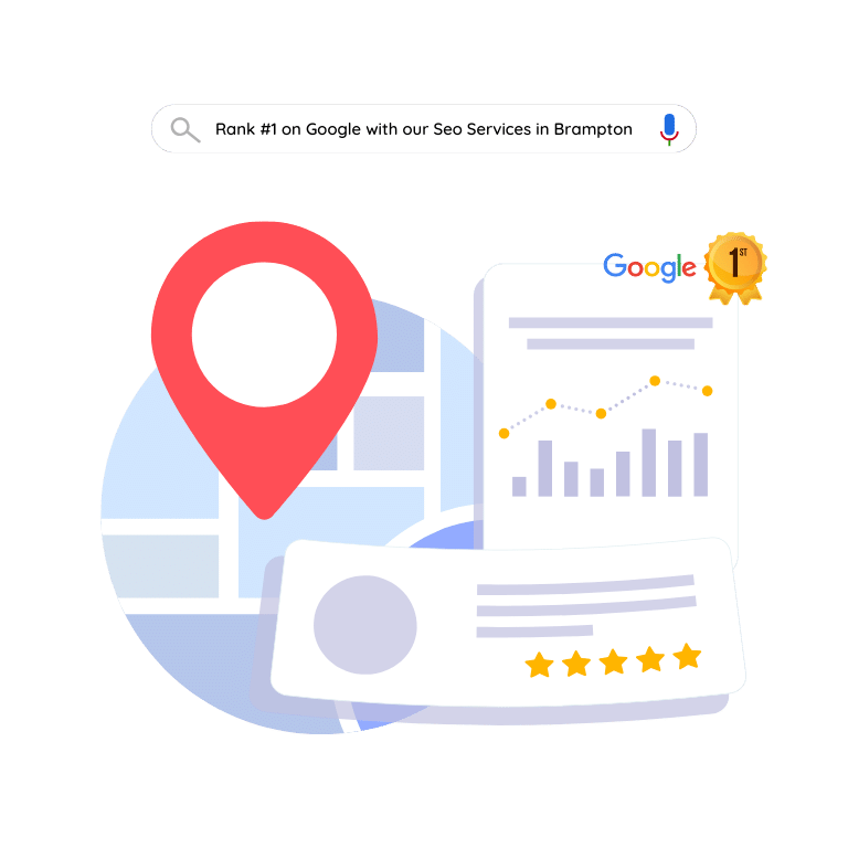 seo in brampton that helps you Rank #1 on google and get featured on google's local pack.